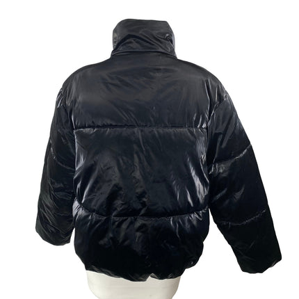 A New Day Women's Black Water Resistant Long Sleeve Full Zip Puffer Jacket Sz M