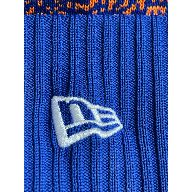 New Era New York Knicks NBA Blue Orange Embroidered Logo Pom Pom Beanie Hat OS
