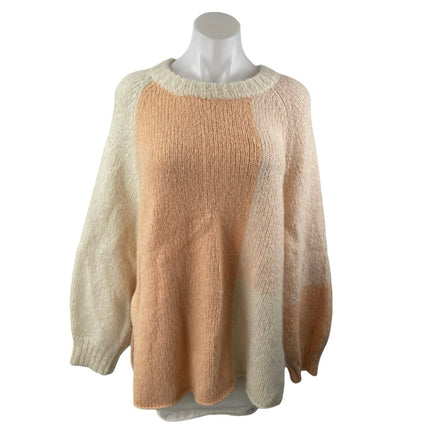 Wray Womens Multicolor Colorblock Alpaca Knit Crewneck Long Sleeve Sweater Top S