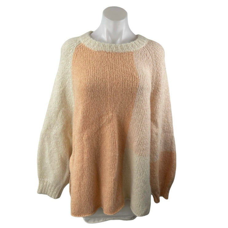 Wray Womens Multicolor Colorblock Alpaca Knit Crewneck Long Sleeve Sweater Top S