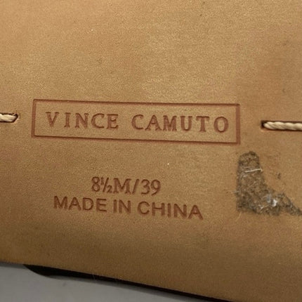 Vince Camuto Rendivi Womens Brown Square Toe Slip On Heeled Sandals Size 8.5