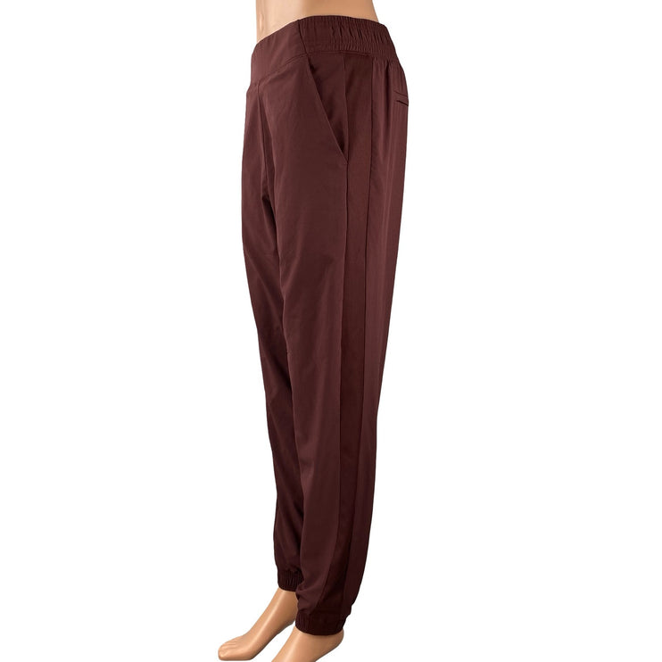 Athleta Brooklyn Textured Lined Women's Brown Travel Jogger Sweat Pants Size 8