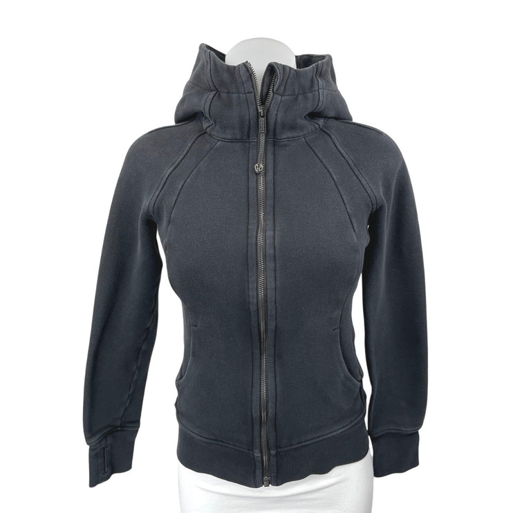 Lululemon Scuba Women's Black Long Sleeve Hoodie Hooded Sweatshirt Jacket Size 4