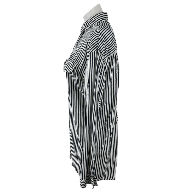 The Kooples James Stripe Collared Long sleeve Button Down Shirt Blouse Top Sz 1