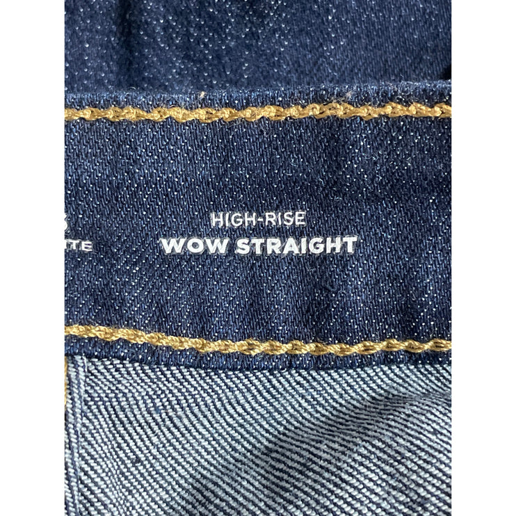Old Navy Women's Dark Blue High Rise Slim Wow Straight Denim Jeans Pants Size 6