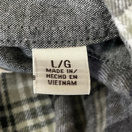 Weatherproof Vintage Men's Gray Plaid Check Long Sleeve Button Down Shirt Size L