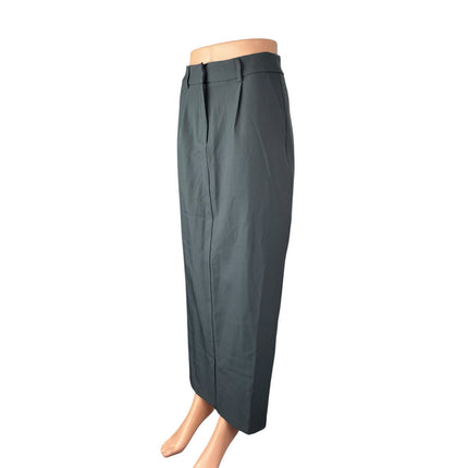 Princess Polly Women's Dark Gray High Waisted Slit Pleated Pencil Midi Skirt 4