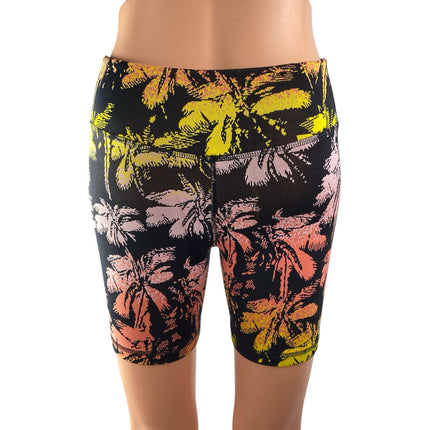 Solid & Striped Multicolor Ombre Palm Trees Printed Activewear Biker Shorts Sz S