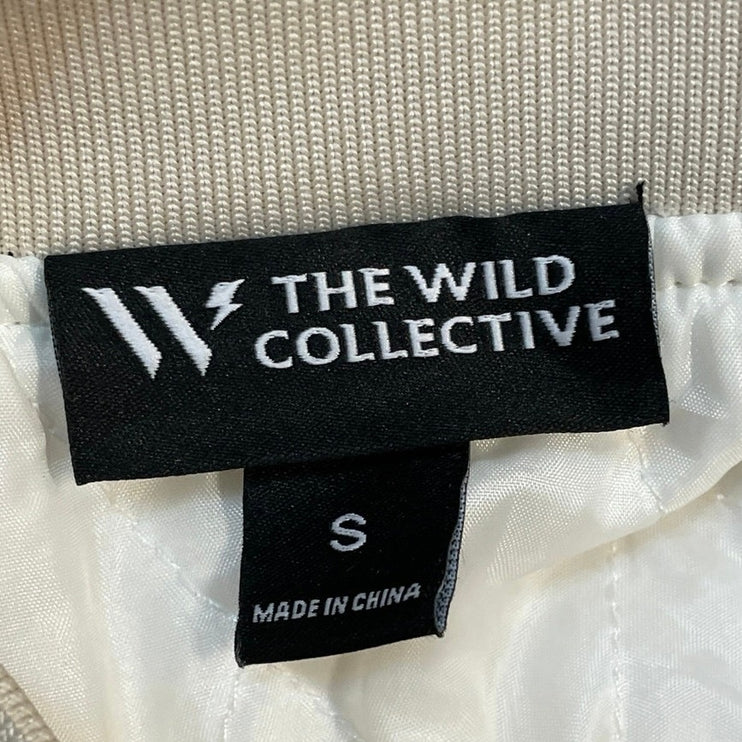 The Wild Collective New York Knicks Long Sleeve Varsity Bomber Coat Jacket Sz S