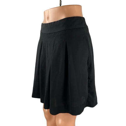 Banana Republic Womens Black Pleated High Rise Mini Skater Flare A-Line Skirt 4P