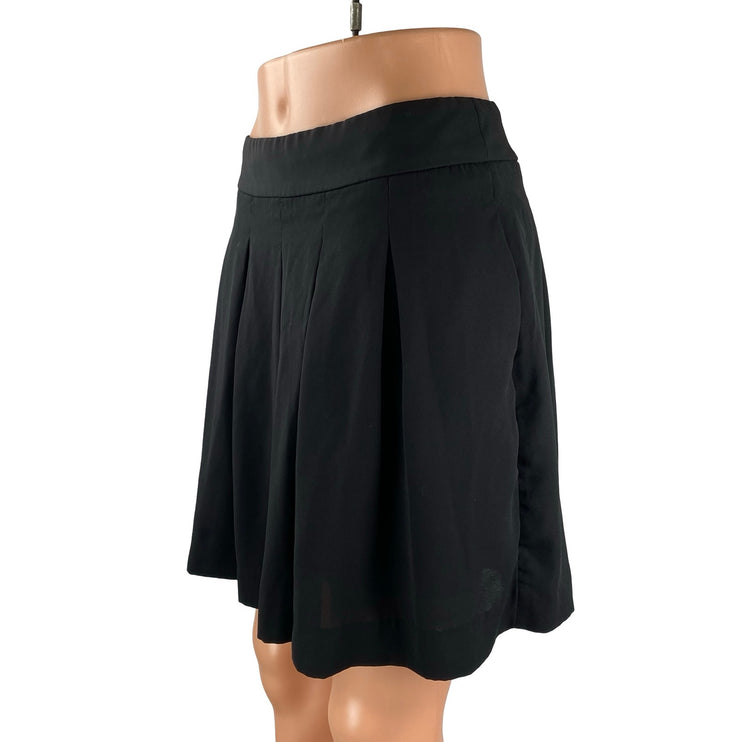 Banana Republic Womens Black Pleated High Rise Mini Skater Flare A-Line Skirt 4P