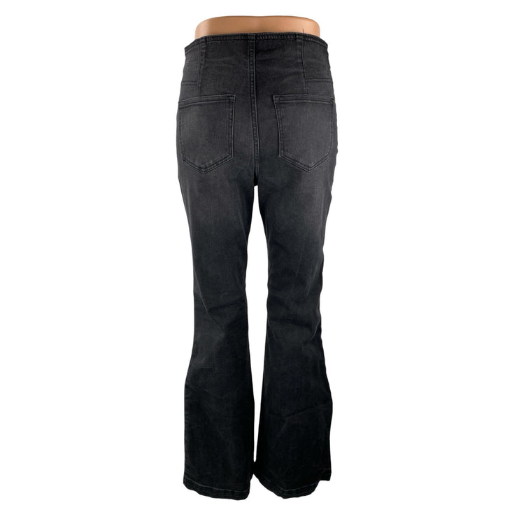 Knox Rose Women's Black High Waisted Y2k Boho Flared Bootcut Denim Jeans Size 4