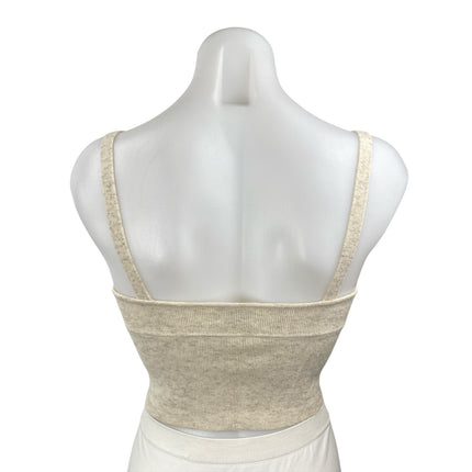 Aritzia Wilfred Beige Wool Cashmere Knit Bustier Corset Cami Tank Crop Top Sz S