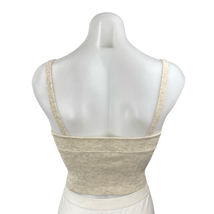 Aritzia Wilfred Beige Wool Cashmere Knit Bustier Corset Cami Tank Crop Top Sz S