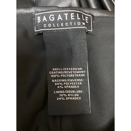 Bagatelle Women's Black Faux Leather Vegan Flared Bootcut Leggings Pants Size XS