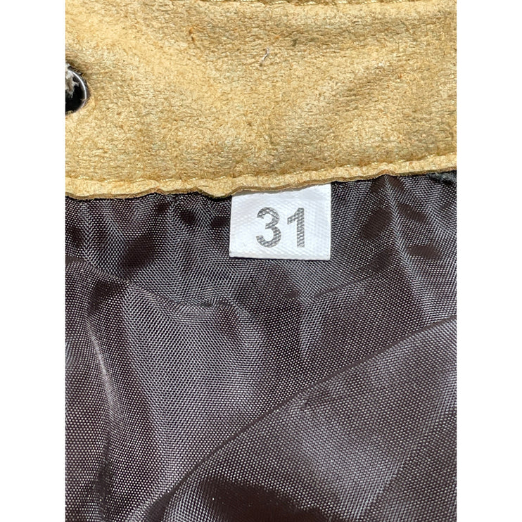 Schöneberger Trachten Couture Bergkristall Gray Leather Embroidered Shorts Sz 31