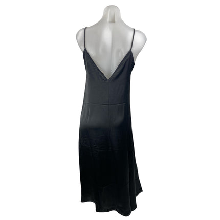 H&M Women's Black Silk Satin Sleeveless V Neck Cami Tank Maxi Slip Dress Size S