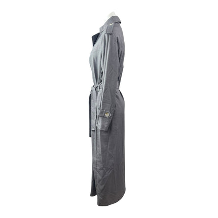 NEW Lioness Trencherous Women Slate Gray Double Breasted Tie Trench Coat Size XS