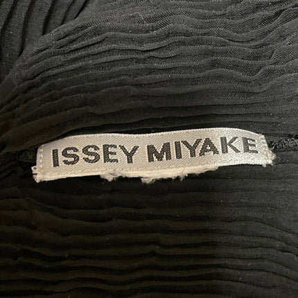 ISSEY MIYAKE Black Short Sleeves Chiffon Pleated Plisse Sheer Tee T-shirt Top M