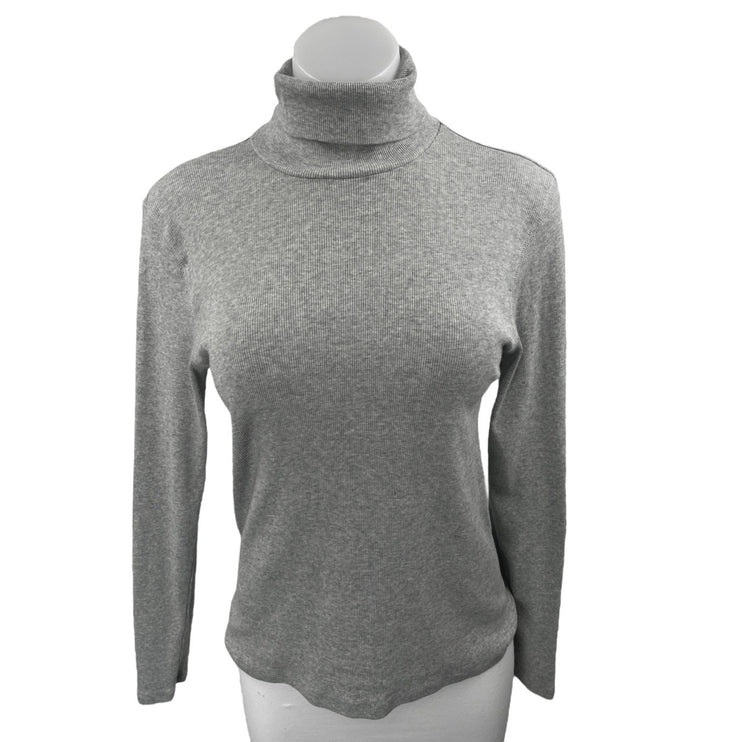 Everlane Women's Gray Rib Knit Turtleneck Long Sleeve Sweatshirt Sweater Top L