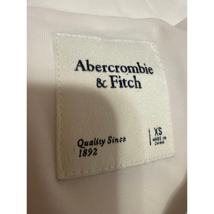 Abercrombie & Fitch Women's White Long Sleeve Tie Faux Wrap Shirt Crop Top XS