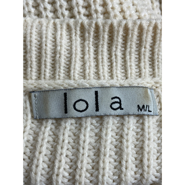 Lola Cream Floral Embroidered Crew Neck Long Sleeve Sweatshirt Sweater Top M/L
