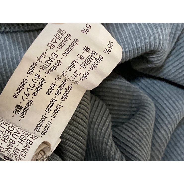 Zara Women's Gray Ribbed Knit Crew Neck Basic Casual Baby T Shirt Tee Top Size S
