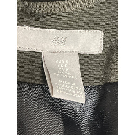 H&M Women's Brown Gray Long Sleeve One Button Collared Blazer Coat Jacket Size S
