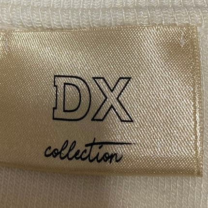 DX Collection Women's White V-neck Long Sleeve Knit Cropped Sweater Top Size M