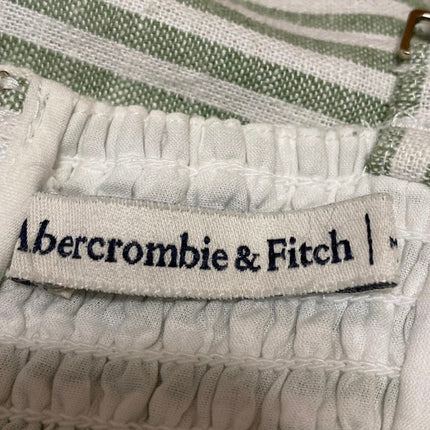 Abercrombie & Fitch Emerson Green Linen Striped Sleeveless Tank Romper Shorts S