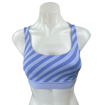 Lululemon Energy Blue Striped Sleeveless Athletic Yoga Gym Sports Bra Tank Top 2
