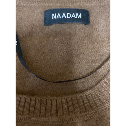 Naadam Women's Brown Cashmere Short Sleeve Scoop Neck Sweater Baby Tee Top Sz S