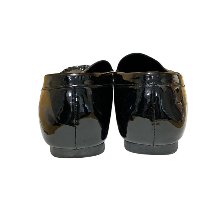 Rag & Co Women's Black Patent Leather Square Toe Slip On Loafers Shoes Size 10