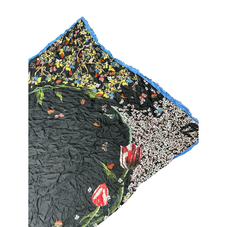 Zadig & Voltaire Maxy Signature Skull Multicolor Floral Blanket Scarf Stole OS