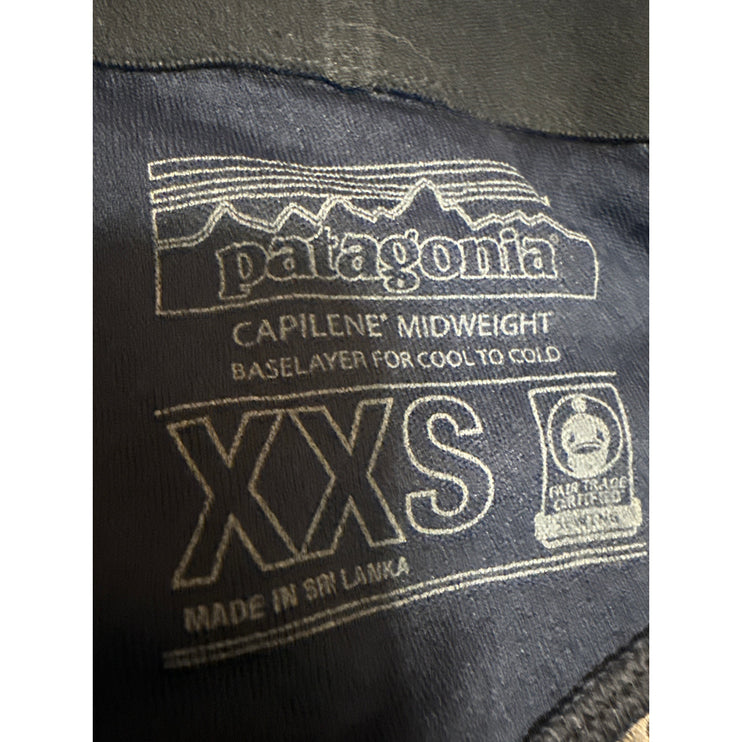 Patagonia Capilene Midweight Women Blue Cropped Base Layer Leggings Pants Sz XXS