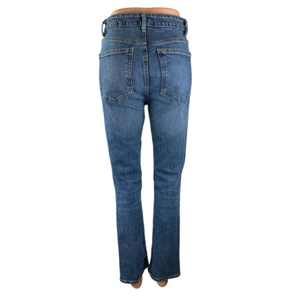 Zara Women's Blue High Waisted Slim Fit Flared Bootcut Leg Denim Jeans Pants 4