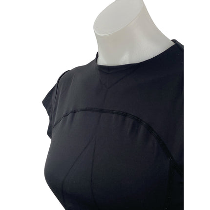 Enerbloom Women's Black Short Sleeve Yoga Athletic Activewear Crop T-Shirt Top M