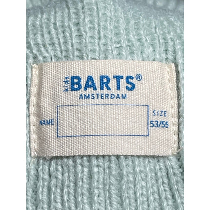 Barts Kids Girls Boys Unisex Blue Ribbed Knit Cuffed Bonnet Beanie Hat OS