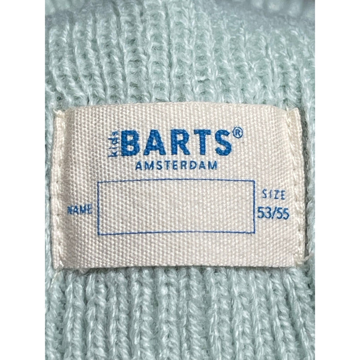 Barts Kids Girls Boys Unisex Blue Ribbed Knit Cuffed Bonnet Beanie Hat OS