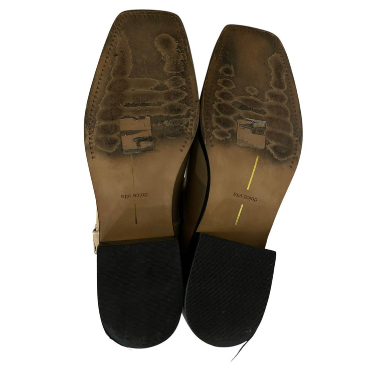 Dolce Vita Evi Women's Beige Leather Square Toe Knee High Riding Boots Size 11