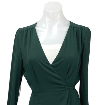 Aritzia Sunday Best Alexi Green Long Sleeve Flowy Mini Flare A-Line Wrap Dress 6