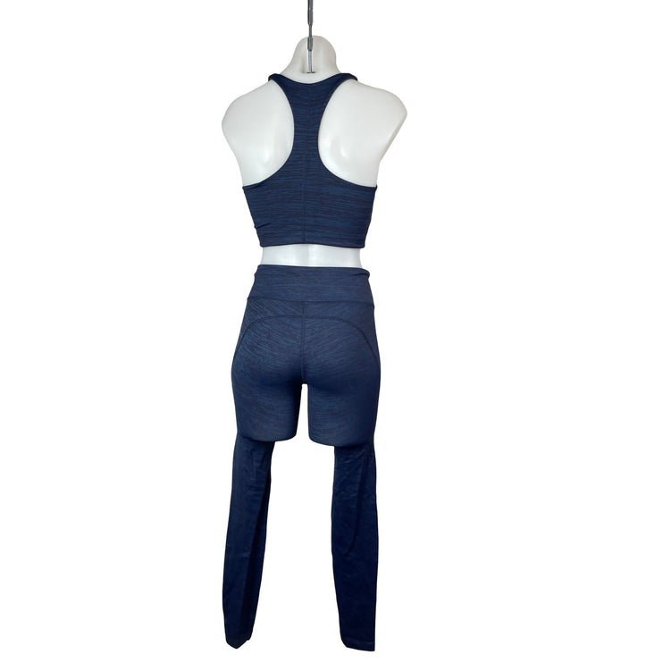 Outdoor Voices Blue Racerback Crop Top Leggings Yoga Athletic 2 Piece Set Sze XS
