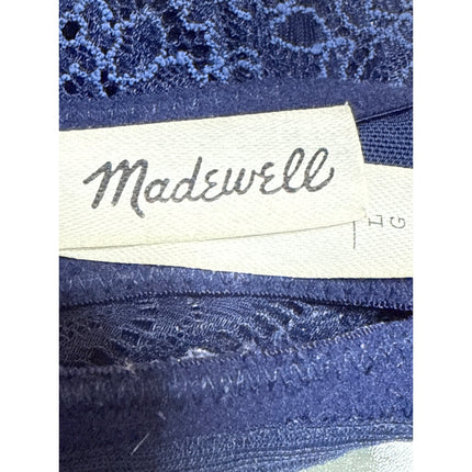 Madewell Women's Navy Blue Sleeveless Adjustable Floral Lace Bra Top Size L