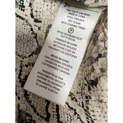 Equipment Women's Beige Snakeskin Graphic Print V Neck Cami Camisole Tank Top S