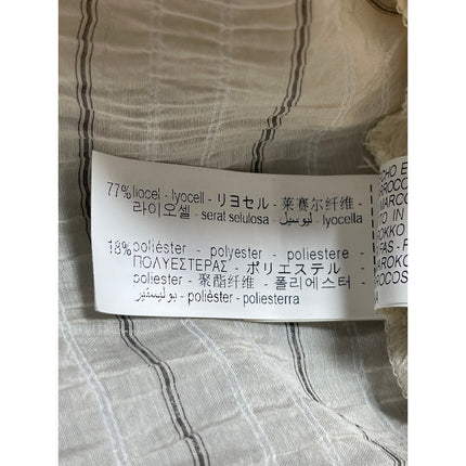 Zara Women's Cream Striped Crinkled Long Sleeve Cropped Blazer Shirt Top Size XS