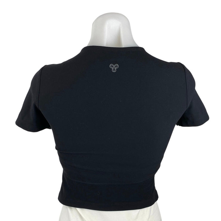 Aritzia TNA Action Women's Black Crewneck Short Sleeve Crop Tee T-shirt Top Sz S