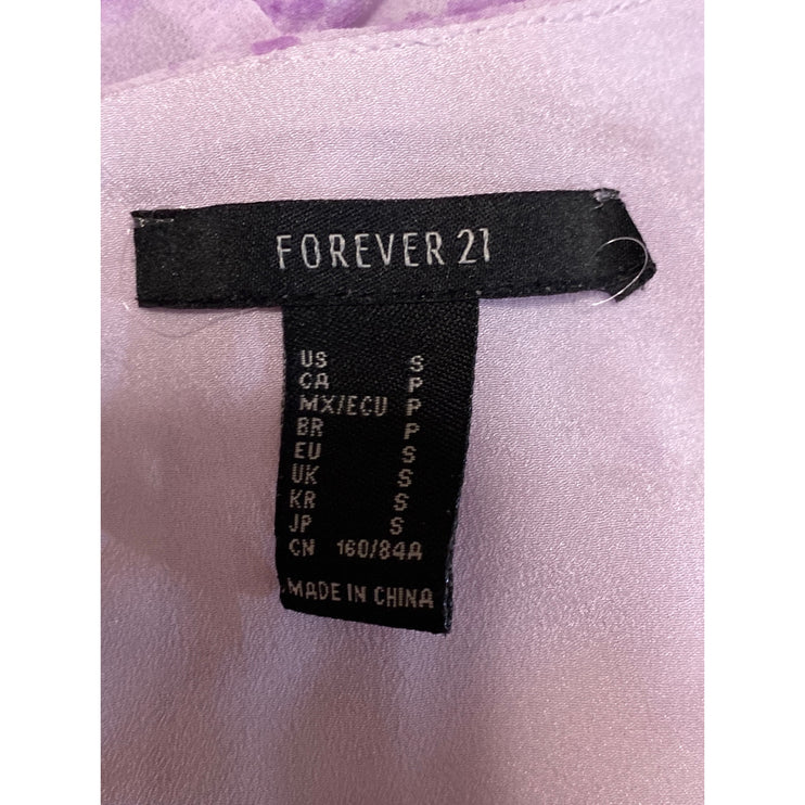 Forever 21 Purple Lilac Floral Sleeveless Cami Tiered A Line Mini Dress Size S