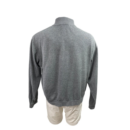 Cutter & Buck Men's Gray Knit 1/4 Zip Long Sleeve Mock Neck Sweatshirt Sweater L