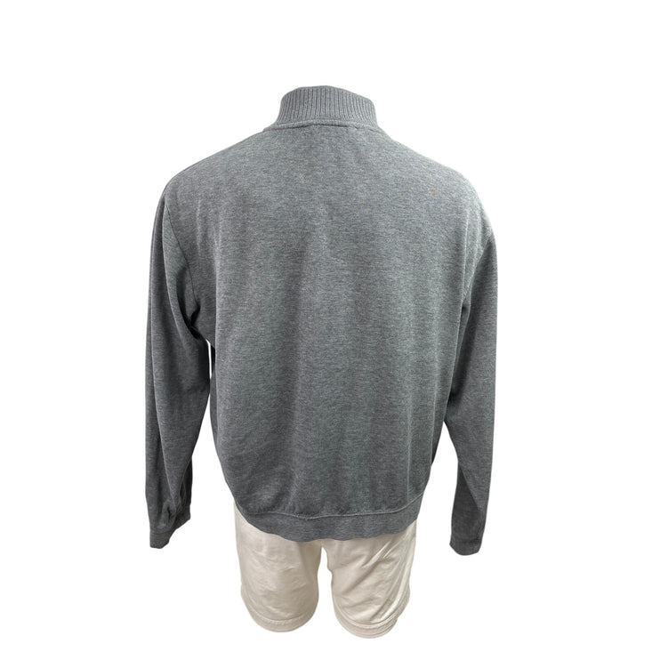 Cutter & Buck Men's Gray Knit 1/4 Zip Long Sleeve Mock Neck Sweatshirt Sweater L