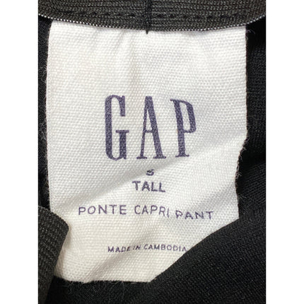 Gap Ponte Capri Women's Black High Rise Pleated Cropped Trousers Pants Sz S Tall